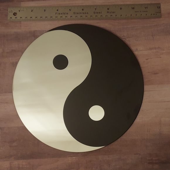 Large Yin Yang Wall Hanging Mirror Black White Boho Bohemian Decor Home Accent - Picture 5 of 8